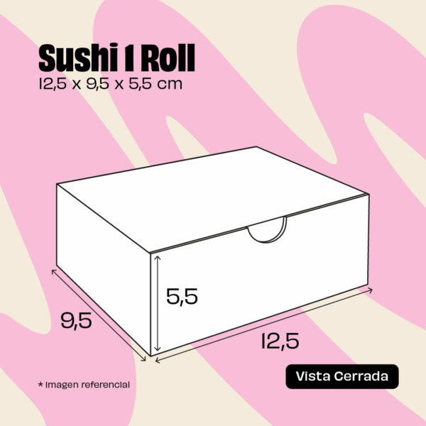 Caja de Sushi 1 Roll Genérica - Imagen 2